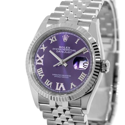 rolex with roman dial|Rolex datejust purple.